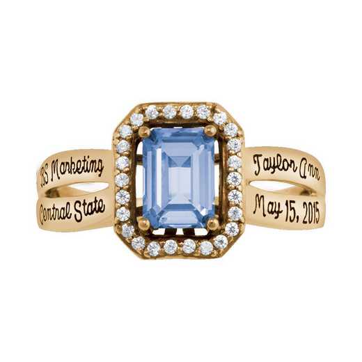 Champlain College Women's Inspire Ring with Cubic Zirconias